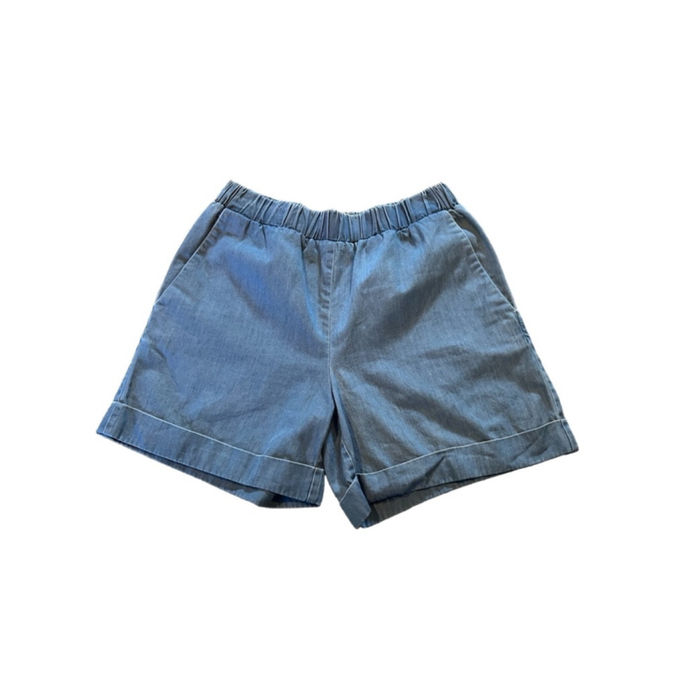 COS Blue Denim Shorts Elastic Waist Size 2